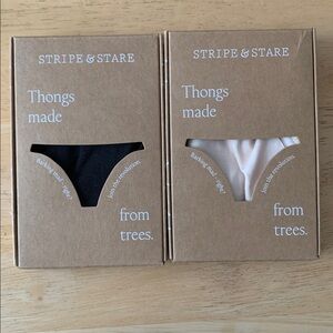 FREE PEOPLE 2 Pack Thong Panties NWT Black & Nude